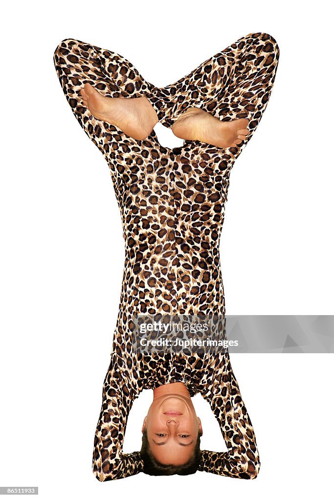 Woman doing headstand