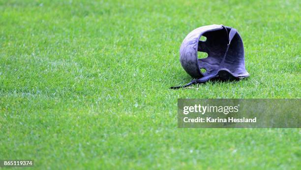 Helmet by Klaus Gjasula of Halle on the ground during the 3.Liga match between FC Rot-Weiss Erfurt and Hallescher FC at Arena Erfurt on October 21,...