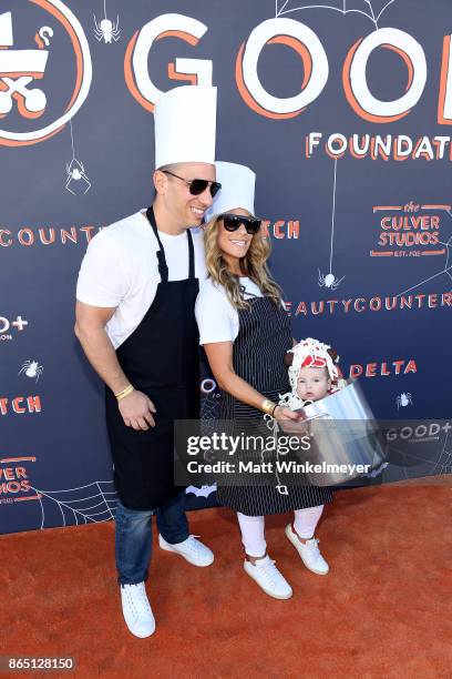 Sebastian Maniscalco, Lana Gomez and daughter Serafina Simone Maniscalco attend the GOOD+ Foundation Halloween Bash presented by Beautycounter, Delta...