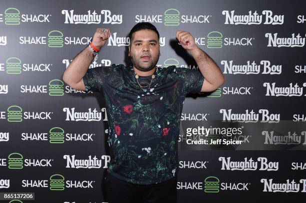 Naughty Boy during the launch of 'Shack Sounds' at Shake Shack Leicester Square on October 22, 2017 in London, England.