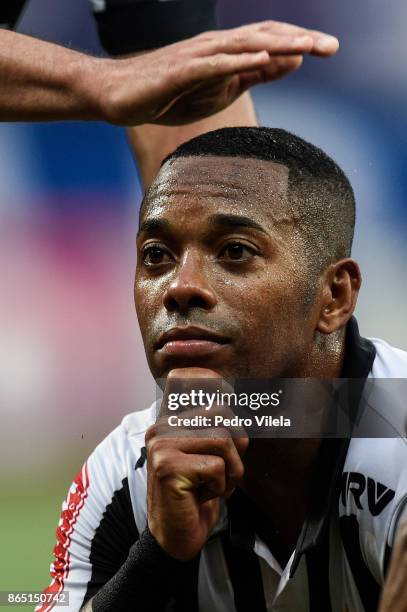 Robinho of Atletico MG celebrates a scored goal against Cruzeiro during a match between Cruzeiro and Atletico MG as part of Brasileirao Series A 2017...