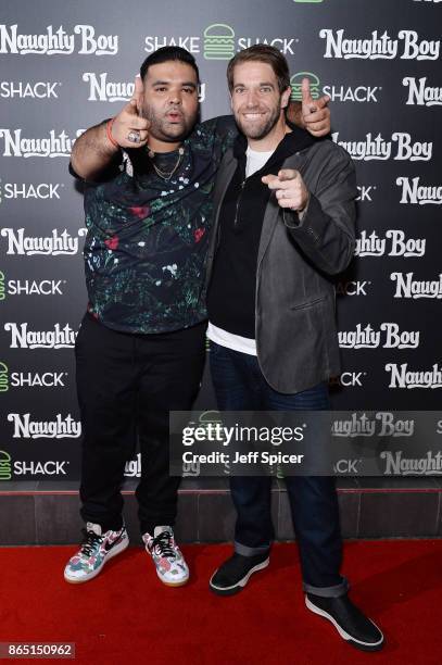 Naughty Boy and Mark Rosati during the launch of 'Shack Sounds' at Shake Shack Leicester Square on October 22, 2017 in London, England.