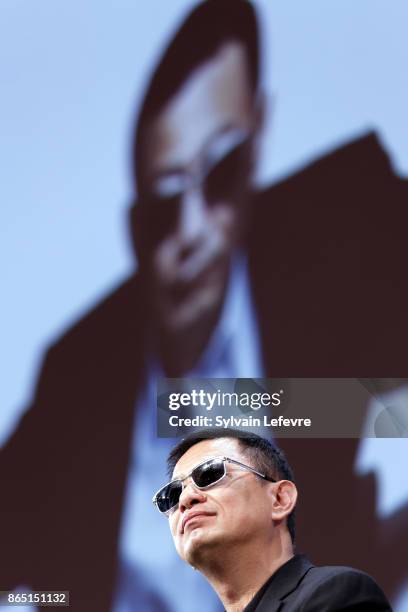 Wong Kar-wai attends the closing ceremony of 9th Film Festival Lumiere on October 22, 2017 in Lyon, France.