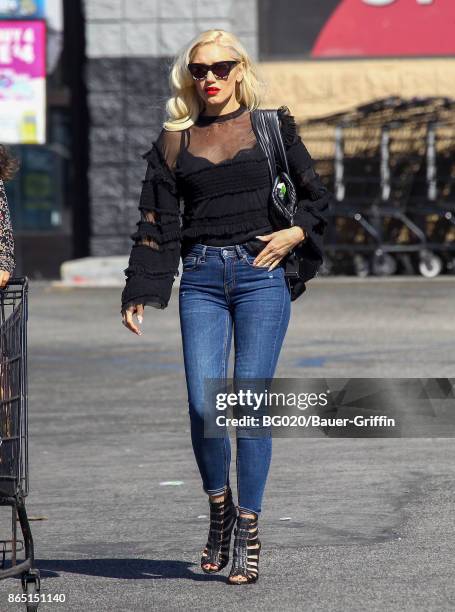 Gwen Stefani is seen on October 22, 2017 in Los Angeles, California.