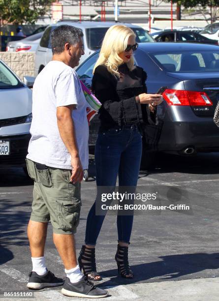 Gwen Stefani is seen on October 22, 2017 in Los Angeles, California.