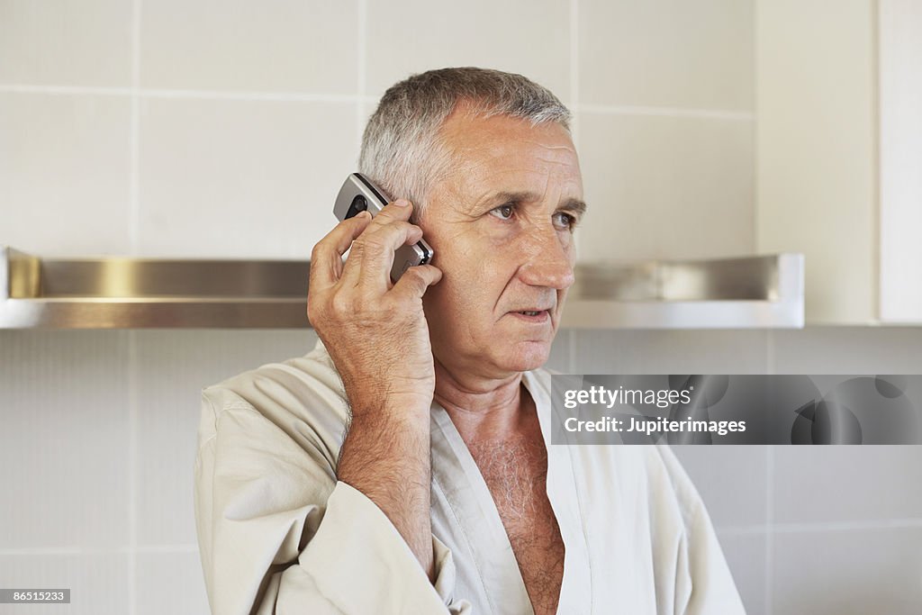 Man using cell phone