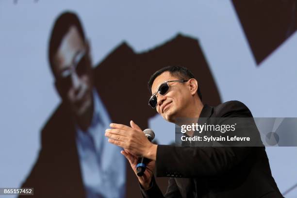 Wong Kar-wai attends the closing ceremony of 9th Film Festival Lumiere on October 22, 2017 in Lyon, France.