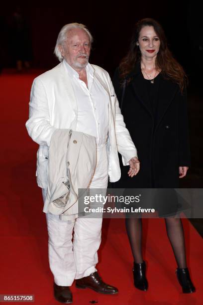 Niels Arestrup and his wife Isabelle Le Nouvel attend the photocall of the closing ceremony of 9th Film Festival Lumiere on October 22, 2017 in Lyon,...