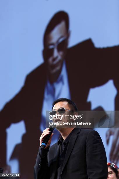 Wong Kar-wai attends the closing ceremony of 9th Film Festival Lumiere on October 22, 2017 in Lyon, France.