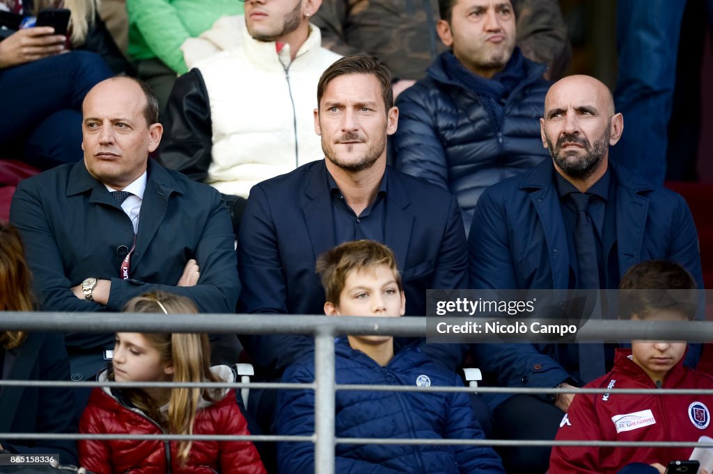 Mauro Baldissoni (L), Francesco Totti and Monchi attend the...