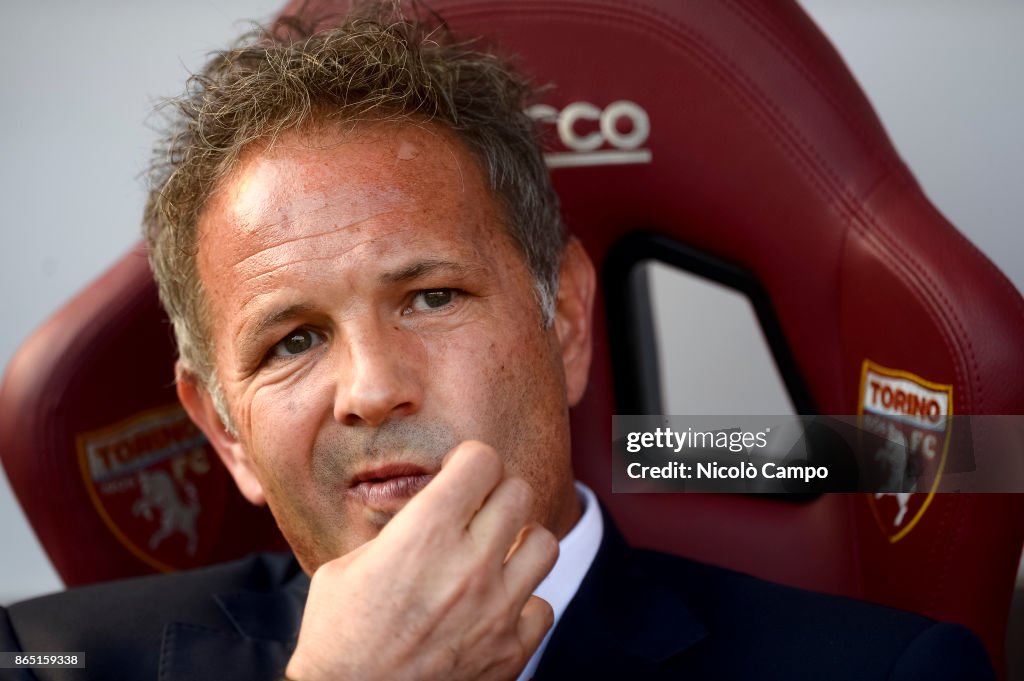 Sinisa Mihajlovic, coach of Torino FC, looks on prior to the...