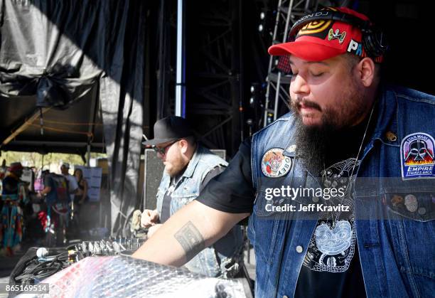 2oolman and Bear Witness of A Tribe Called Red perform at Camelback Stage during day 3 of the 2017 Lost Lake Festival on October 22, 2017 in Phoenix,...