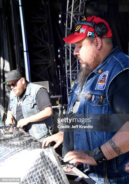 2oolman and Bear Witness of A Tribe Called Red perform at Camelback Stage during day 3 of the 2017 Lost Lake Festival on October 22, 2017 in Phoenix,...