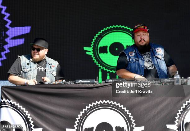 2oolman and Bear Witness of A Tribe Called Red perform at Camelback Stage during day 3 of the 2017 Lost Lake Festival on October 22, 2017 in Phoenix,...