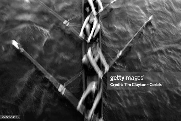 Crews in action during The 53rd Head of the Charles Regatta on the Charles River which separates Boston and Cambridge, Massachusetts, USA. The Head...