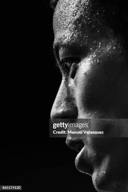 Keisuke Honda of Pachuca looks on during the 14th round match between Pachuca and Puebla as part of the Torneo Apertura 2017 Liga MX at Hidalgo...