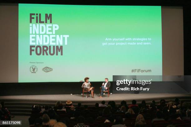 Director/co-writer Dee Rees and President of Film Independent Josh Welsh speak on stage during day 3 of the Film Independent Forum at DGA Theater on...