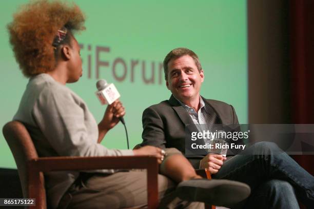 Director/co-writer Dee Rees and President of Film Independent Josh Welsh speak on stage during day 3 of the Film Independent Forum at DGA Theater on...