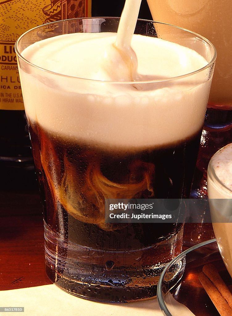 Coffee liqueur and cream