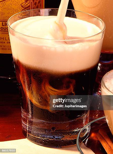 coffee liqueur and cream - coffee drink stock pictures, royalty-free photos & images
