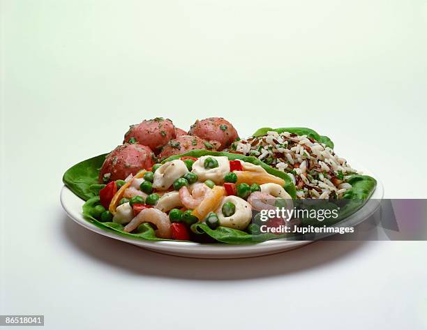 potatoes , tortellini , and rice - pasta salad isolated stock pictures, royalty-free photos & images