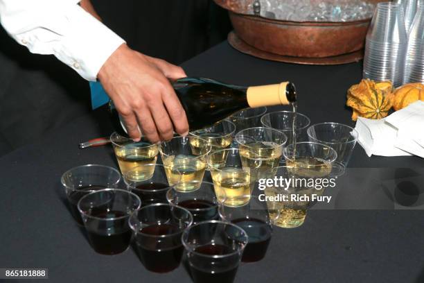 Beverages on display during day 3 of the Film Independent Forum at DGA Theater on October 22, 2017 in Los Angeles, California.