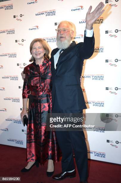 Honoree David Letterman and his wife Regina Lasko arrive for the 20th Annual Mark Twain Prize for American Humor at the Kennedy Center in Washington,...