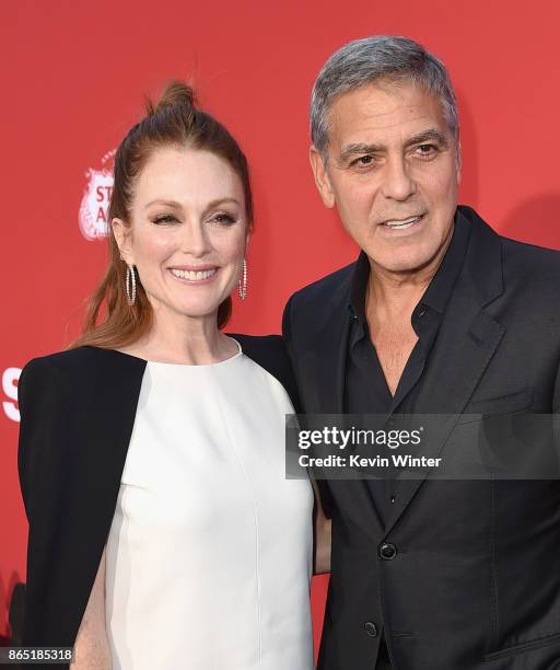 Julianne Moore and George Clooney at the Premiere of Paramount Pictures' "Suburbicon" at Regency Village Theatre on October 22, 2017 in Westwood,...