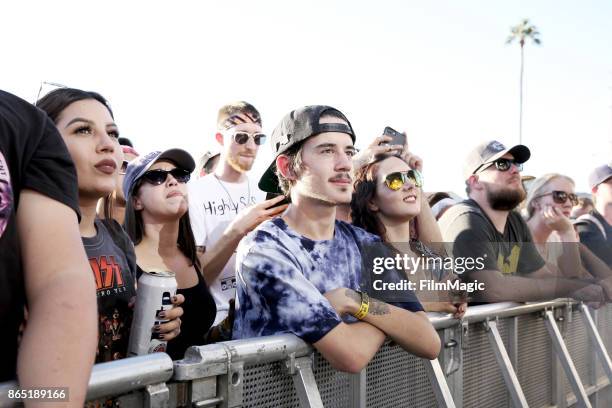 Festivalgoers watch Highly Suspect perform at Echo Stage during day 3 of the 2017 Lost Lake Festival on October 22, 2017 in Phoenix, Arizona.