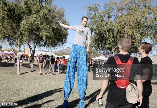 Festivalgoers seen during day 3 of the 2017 Lost Lake Festival on October 22, 2017 in Phoenix, Arizona.