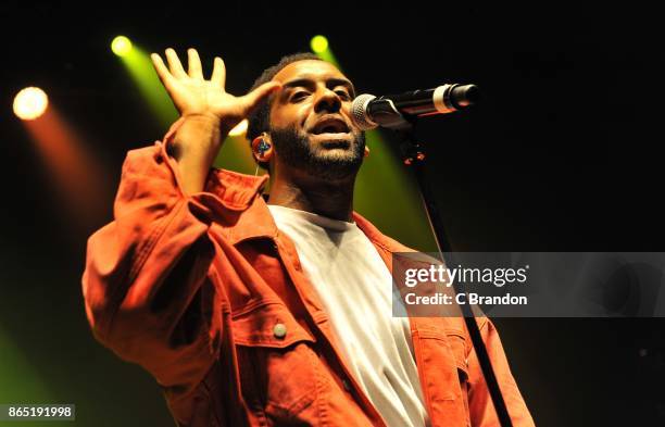 Shakka performs on stage at the O2 Shepherd's Bush Empire on October 22, 2017 in London, England.