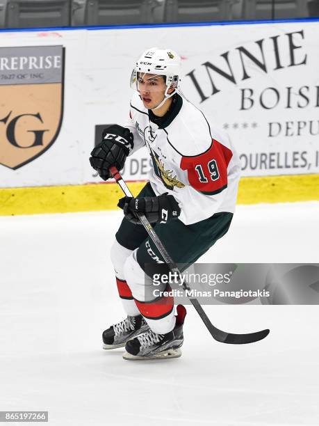 Benoit-Olivier Groulx of the Halifax Mooseheads skates against the Blainville-Boisbriand Armada during the QMJHL game at Centre d'Excellence Sports...