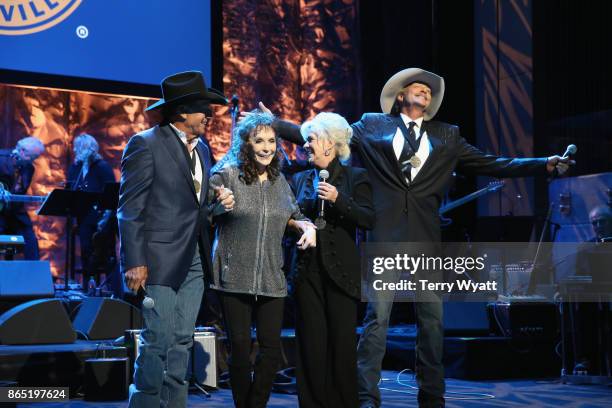 Musicians George Strait, Loretta Lynn, Connie Smith and Alan Jackson perform onstage at the Country Music Hall of Fame and Museum Medallion Ceremony...