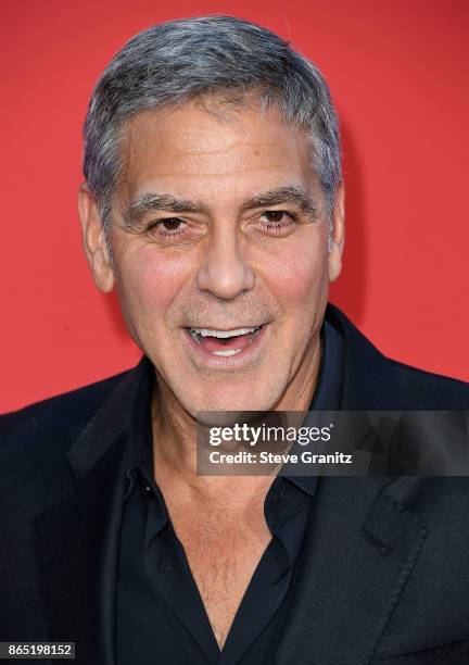 George Clooney arrives at the Premiere Of Paramount Pictures' "Suburbicon" at Regency Village Theatre on October 22, 2017 in Westwood, California.