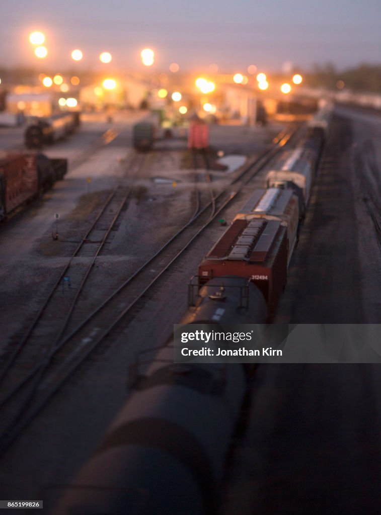 Railroad switching yard in Illinois.