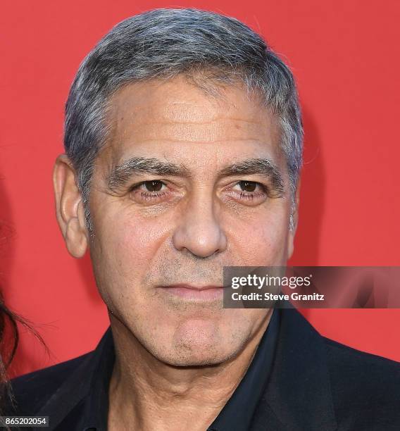 George Clooney arrives at the Premiere Of Paramount Pictures' "Suburbicon" at Regency Village Theatre on October 22, 2017 in Westwood, California.