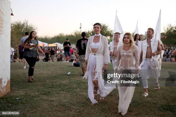 Members of Guided Meditation with Walter Yoga seen during day 3 of the 2017 Lost Lake Festival on October 22, 2017 in Phoenix, Arizona.