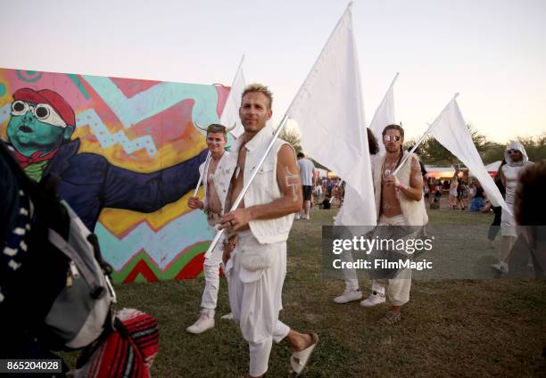 Members of Guided Meditation with Walter Yoga seen during day 3 of the 2017 Lost Lake Festival on October 22, 2017 in Phoenix, Arizona.