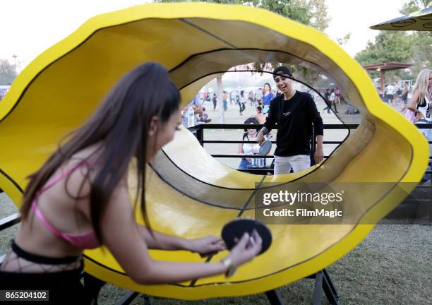 Festivalgoers seen during day 3 of the 2017 Lost Lake Festival on October 22, 2017 in Phoenix, Arizona.