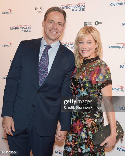 Journalist Jake Tapper and Jennifer Brown, attend the 2017 Mark Twain Prize for American Humor at The Kennedy Center on October 22, 2017 in...