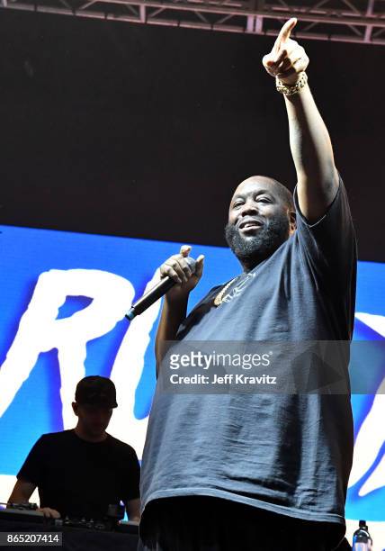 Killer Mike of Run The Jewels performs at Camelback Stage during day 3 of the 2017 Lost Lake Festival on October 22, 2017 in Phoenix, Arizona.
