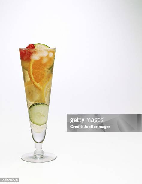 fruit and wine spritzer - spritzer stock pictures, royalty-free photos & images