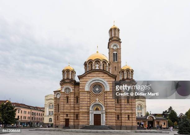 the orthodox christ the savior cathedral in banja luka, bosnia and herzegovina - banja luka fotografías e imágenes de stock