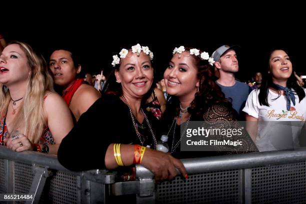 Festivalgoers watch Juanes perform at Echo Stage during day 3 of the 2017 Lost Lake Festival on October 22, 2017 in Phoenix, Arizona.