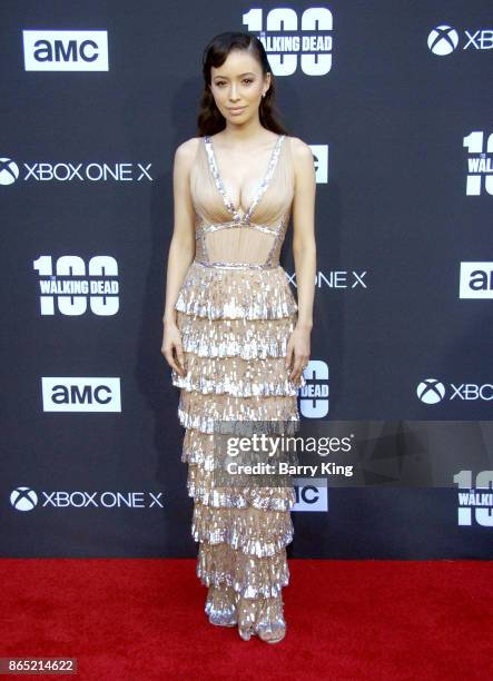 Actress Christian Serratos attends AMC Celebrates The 100th Episode of 'The Walking Dead' at The Greek Theatre on October 22, 2017 in Los Angeles,...
