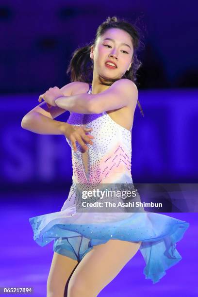 Wakaba Higuchi of Japan performs in the gala exhibition during day three of the ISU Grand Prix of Figure Skating, Rostelecom Cup at Ice Palace...