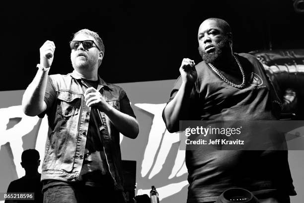 El-P and Killer Mike of Run The Jewels perform at Camelback Stage during day 3 of the 2017 Lost Lake Festival on October 22, 2017 in Phoenix, Arizona.