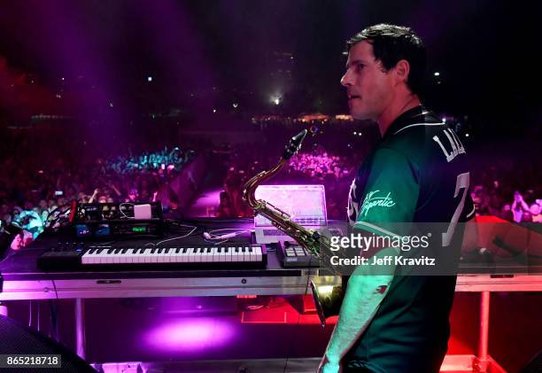 Dominic Lalli of Big Gigantic performs at Piestewa Stage during day 3 of the 2017 Lost Lake Festival on October 22, 2017 in Phoenix, Arizona.