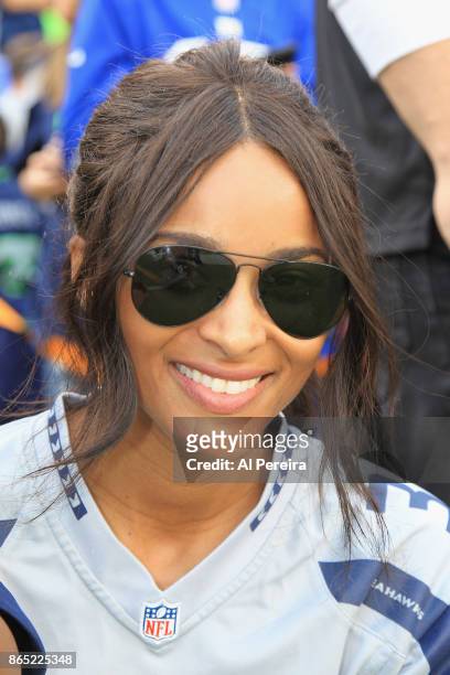 Ciara attends the Seattle Seahawks vs New York Giants game at MetLife Stadium on October 22, 2017 in East Rutherford, New Jersey.
