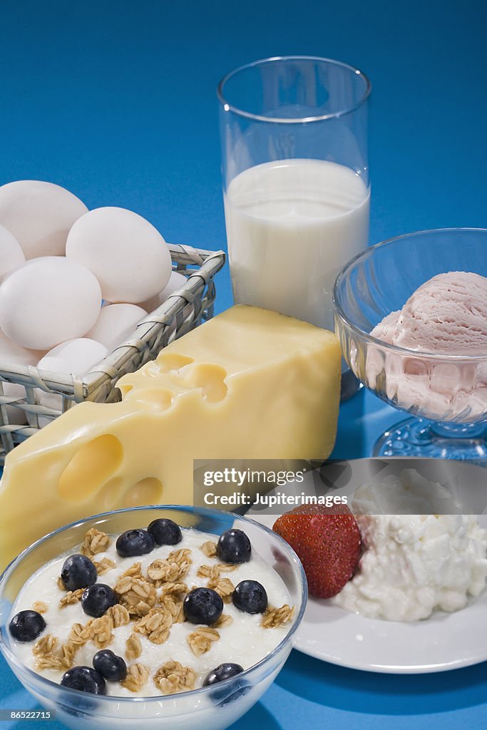 Variety of dairy foods